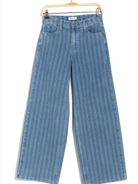 Vigoss Blue Striped Wide-Leg Jeans
